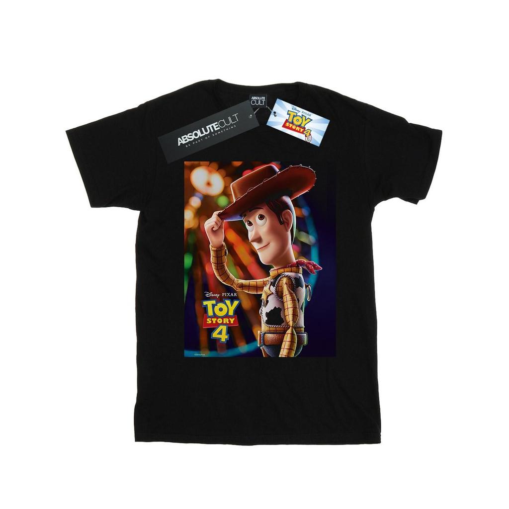 Disney Womens/Ladies Toy Story 4 Woody Poster Cotton Boyfriend T-Shirt