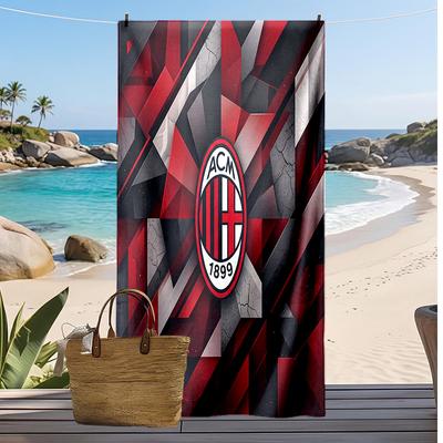 Пляжное полотенце с принтом AC Milan, быстросохнущее, мягкое, портативное, большое, прямоугольное, пляжное покрывало для путешествий, бассейна