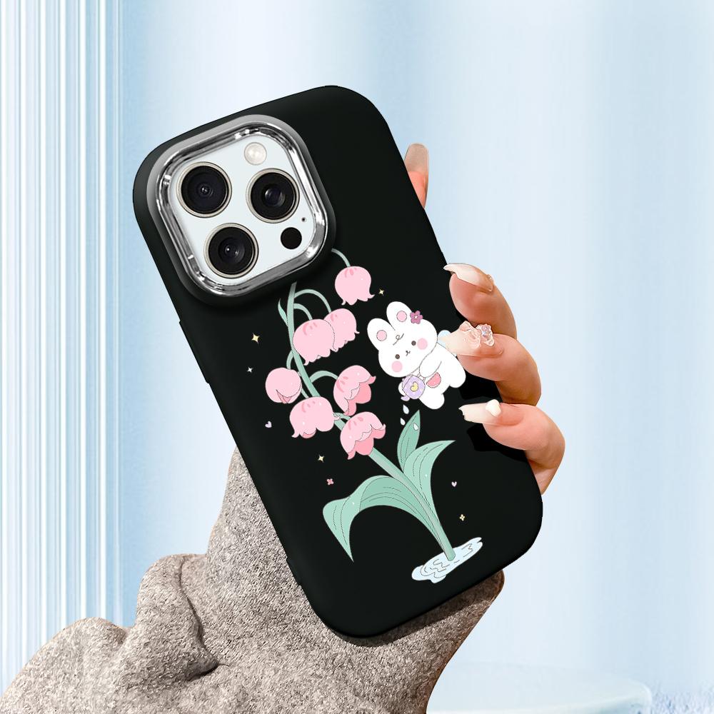 For Samsung A16 A15 A14 A13 S24 S23 Redmi 13C Note 13 12 11 Pro iPhone 16 15 Cartoon Flower Rabbit Soft Silicone Phone Case
