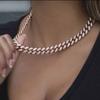 Pink Ladies Necklace Hip Hop 13Mm Cuban Hip Hop Chain Men'S Wild Style Jewelry Personality Versatile Accessories