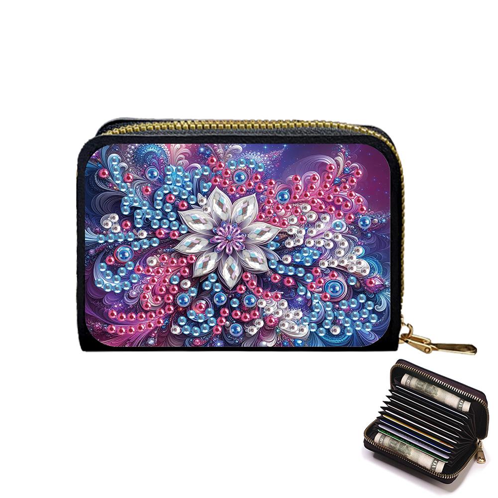 Красивый узор Алмазная живопись Держатель для карт Кошелек для монет DIY Поделка 5D Алмазный Ручной работы Держатель для карт Кошелек Подарки для женщин