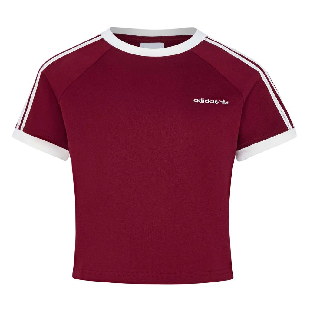 adidas Женская спортивная футболка Originals с тремя полосками, короткий рукав, топ KX7970