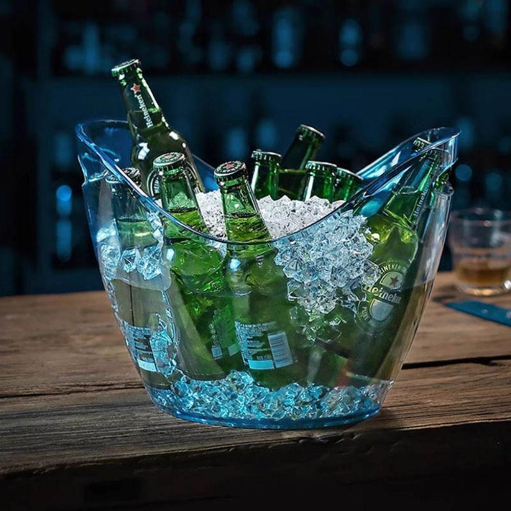 Anti-fall Transparent Ice Bucket 4/8/12L Champagne Bottles Ice Cooler Wine Chilling Bucket Gift