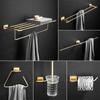 Brushed Gold Bathroom Accessories Towel Rack,Paper Holder Toilet Brush Holder,Towel Ranger,Hooks Brass Bath Hardware Sets