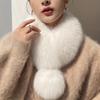 Elegant Faux Fur Scarf with Magnetic Clasp - Warm, Windproof Polyester Neck Warmer for Women | Perfect for Evening Dates