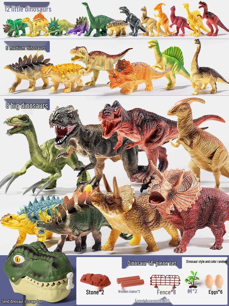 Soft Dinosaur Toys for Kids - Triceratops & Tyrannosaurus Rex Animal Figures Set