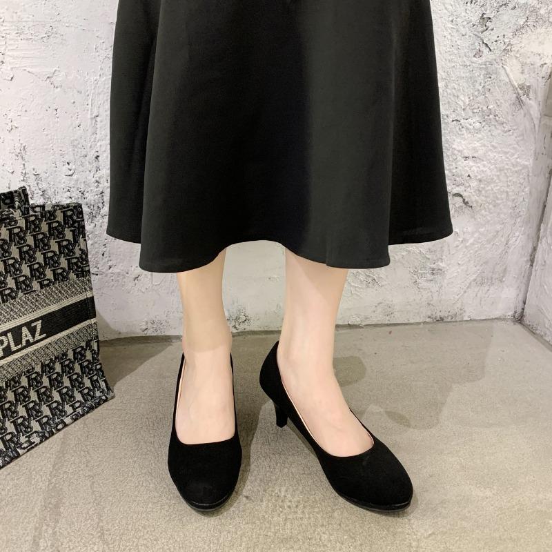 2024 Брендовые женские туфли на низком каблуке с острым носком для офиса и карьеры Новые туфли на однотонном каблуке больших размеров Womenzapatos