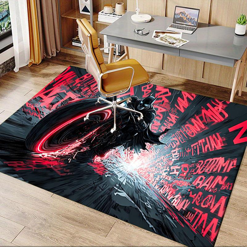 Batman,Batcycle Office Carpet Chair Mats, Home Decor Dormitory Floor Protector With Anti-Skid Backing, Large Area Coverage, Christmas Decora