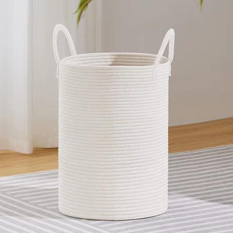 Handmade Cotton Rope Storage Basket, Nordic Style, Multi-Size & Color Options for Home & Living Room.