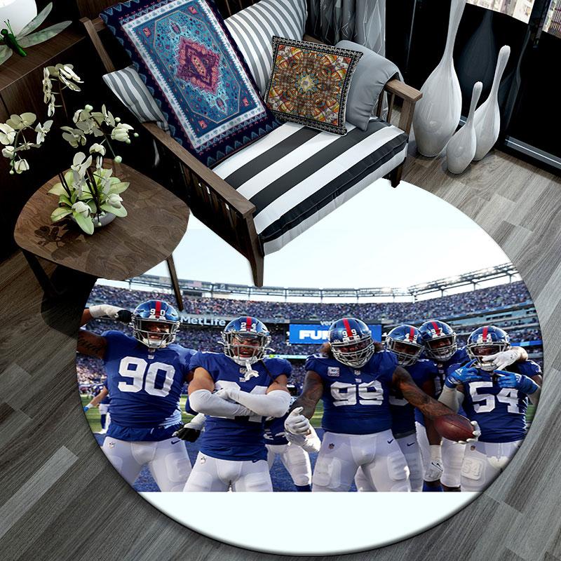 Giants Players pattern round rug,Carpet Rug for Living Room Bedroom Playroom ,Non-slip Floor Mat,Holiday Gifts and Birthday Gifts.