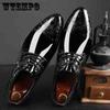 Men's Carved Dress Leather Shoes Spring Autumn British Leather Shoes Business Formal Pointed Toe Lace-up Casual Shoes Glossy Breathable Leather Shoes