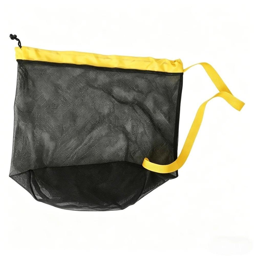 Portable Drawstring Beach Bag Large Capacity Swim Toy Storage Bag Mesh Beach Bag Beach Activities