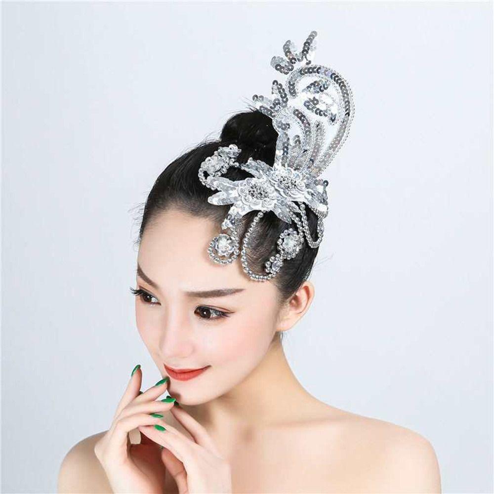 Crystal Flowers Dance Headdress Rhinestone Head Flower Fashion Tiara Chinese Headdress Women