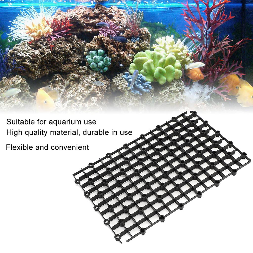 10Pcs Plastic Splicing Aquarium Filter Bottom Grid Plate Screen for Aquarium Fish Tank UseBlack