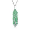Tree of Life Natural Crystal Hexagonal Pendant Necklace with Wire-Wrapped Design