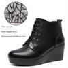 Genuine Leather Autumn Winter Women Boots Warm Plush Ankle Boots Female Wedges Boots Women Platform High Heels Shoes Size 33-43