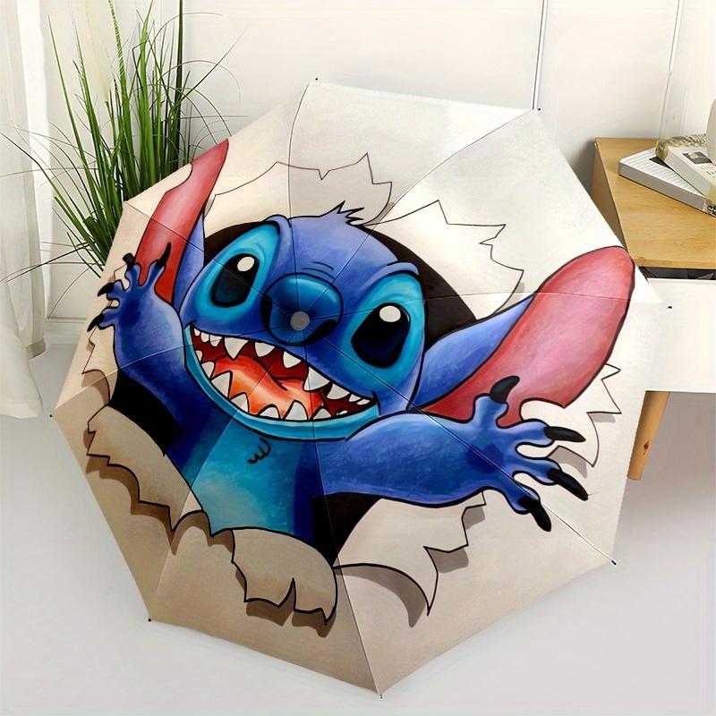 Disney Stitch,Alien,Cartoon Manual Opening and Closing Umbrella, 8-Rib Reinforced Folding Design, Lightweight