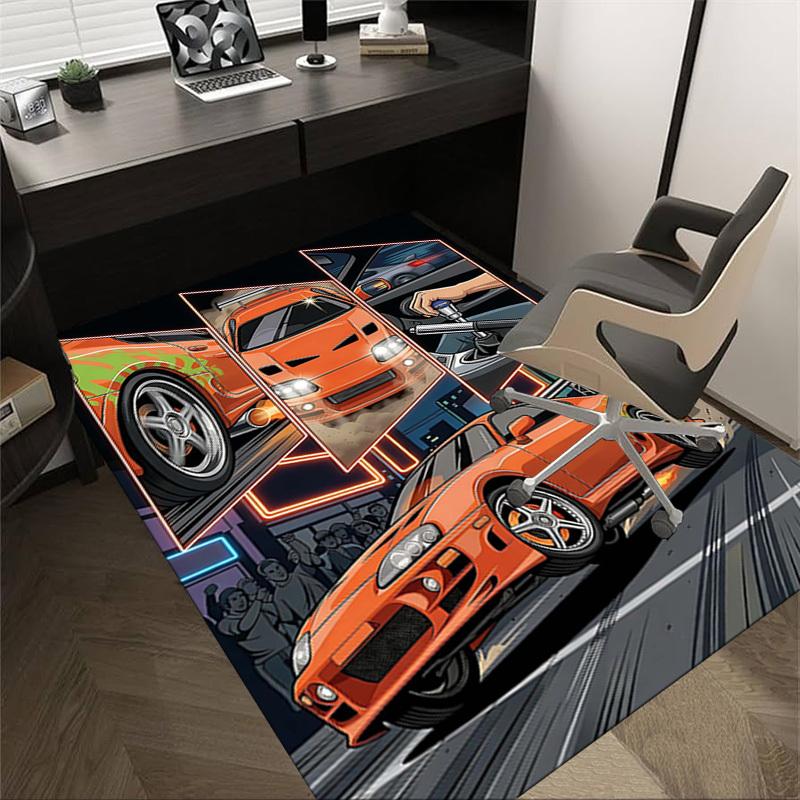 1PC car racing Extra Large Non-Slip Floor carpet, Office, family, bedroom, Studio - Large Area RugJ0349