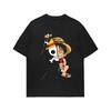 Футболка с принтом Monkey D Luffy Chibi Флаг-гирлянда Мужская Женская 100% Хлопок Аниме Графическая Футболка Оверсайз Уличная Одежда Короткий Рукав