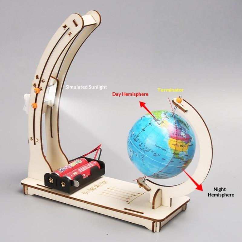 1 Набор STEM Образовательный Глобус Игрушка DIY Модель Земли Цикл День Ночь Научный Набор Для Детей Классная Комната Изучение Физики Ручной Работы Игрушки