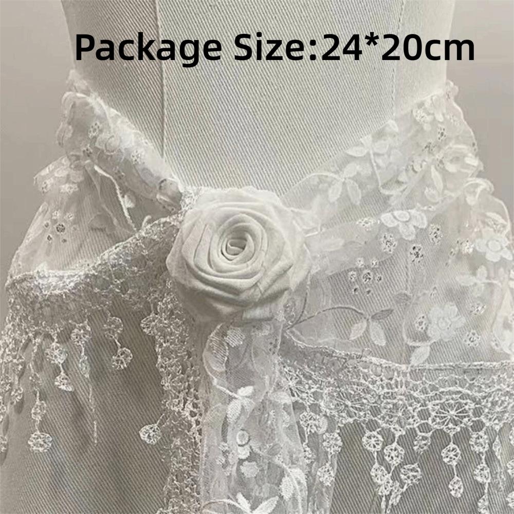 Embroidered Lace Scarf Solid Color Triangle Scarf All-match Hollow-out Scarf Street Dance
