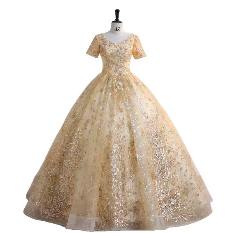 European and American evening dresses, female solo performances, tutu skirts, long annual meeting hosts, golden gift