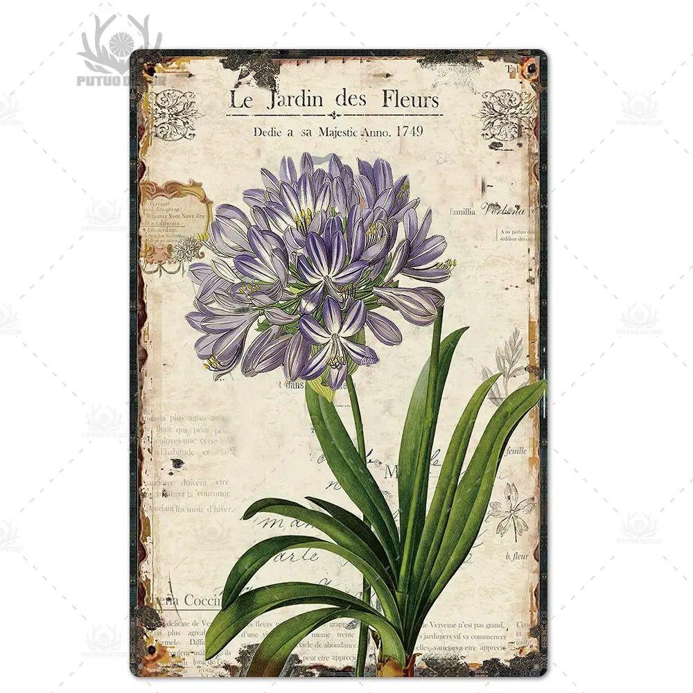 Оловянная вывеска в прованском стиле, французское деревенское металлическое настенное искусство 20x30 см