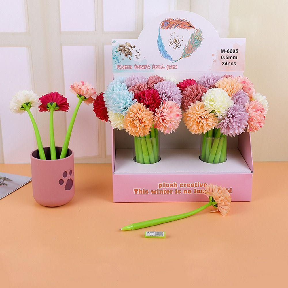 Signing Dancing Flower Pen Simulation Rose Flower Gel Ink Pens  Office School Supplies