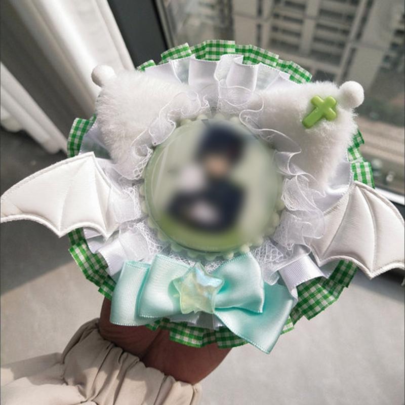 1PC Anime Badge Holder Goods Decoration Bag Accessories ACG Bow Tie Meow Badge Holder Handmade For 58-75mm