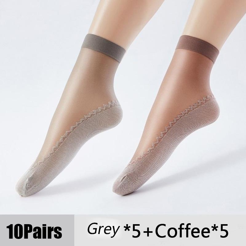 Ультратонкие прозрачные носки для лета, хлопковые шелковые тонкие носки, женские кружевные сетчатые эластичные носки, лоскутные носки с кристаллами, женские короткие носки