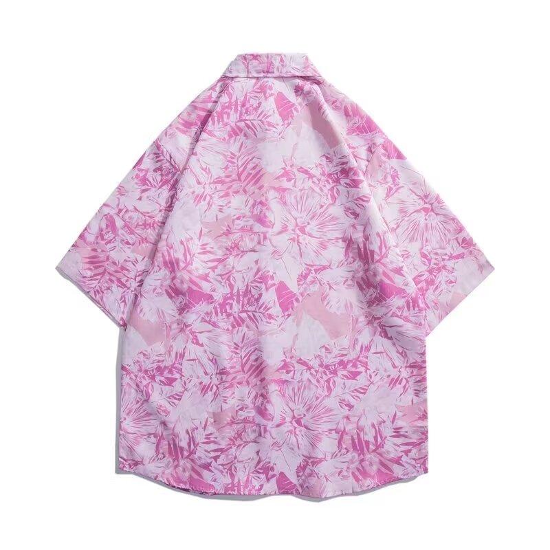 Мужская рубашка в стиле ретро, ​​мужской летний наряд, студенческий свободный крой, нишевый дизайн, повседневный мужской топ, верхняя одежда, пляжный топ