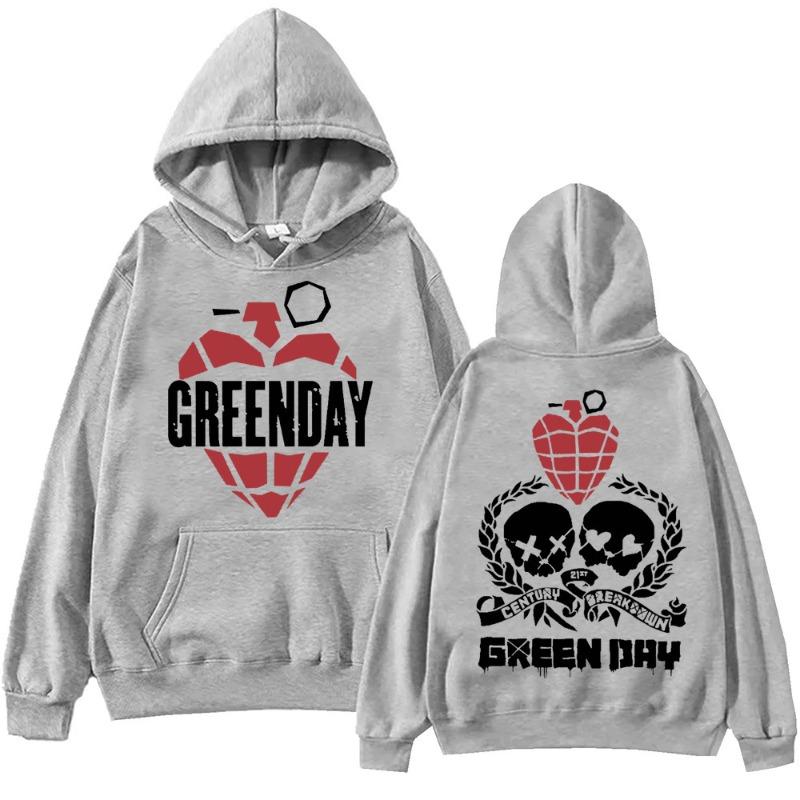Худи Green Day World Tour Мужское Женское Свитшот с Принтом Унисекс Уличный Стиль Осень Зима Модные Топы Одежда