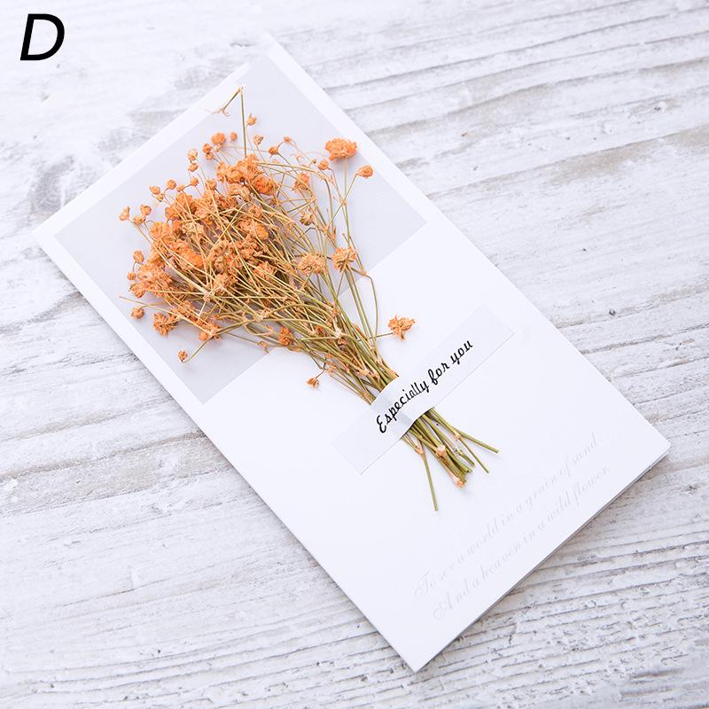 1 шт. Гипсофила Сушеные цветы Рукописная открытка с благословением Поздравительная открытка Открытка для подарка на день рождения Свадебные приглашения KTY