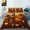 2/3pcs Bedding Set Breathable Comforter Duvet Cover Set 3D Bee Unique Design Microfiber Comfortable Bed Suit