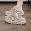 Женская обувь наступающая на дерьмо ощущение Баотоу полушлепки лето 2025 полые дышащие сетчатые спортивные туфли толстая подошва обувь для улицы легкая