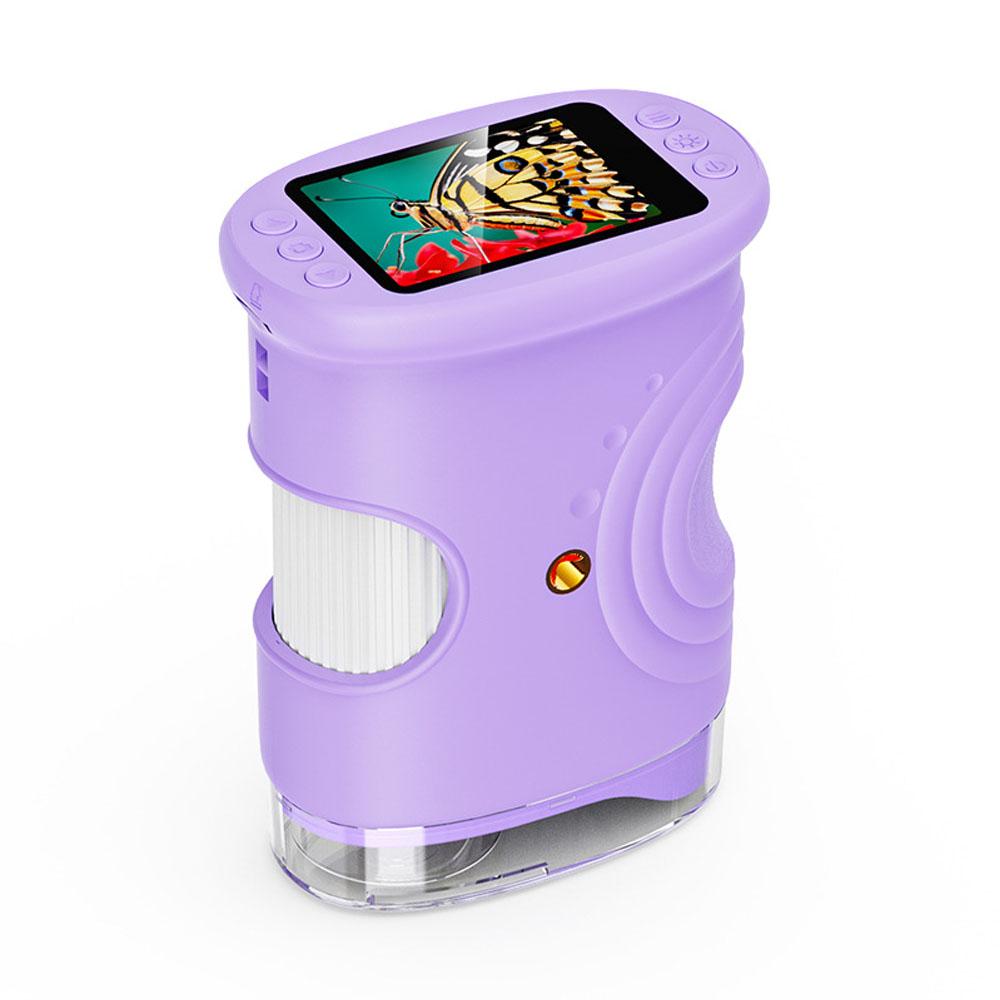 1000X Ручной цифровой микроскоп для детей 2-дюймовый HD-экран Детский биологический микроскоп для насекомых Мини портативные микроскопы Подарок