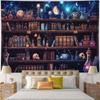 2D Gothic Apothecary Bookshelf Backdrop, Starry Night Magic Room Background