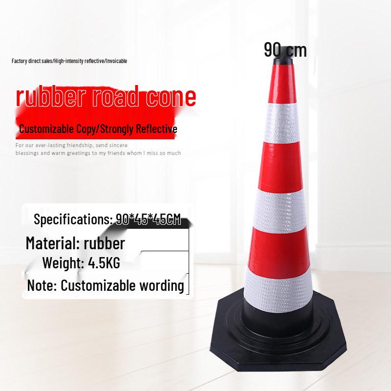 Светоотражающий резиновый дорожный конус: Треугольная 70 см, Дорожный знак 90 см, Квадратная, Бочка конической формы, Подъемное кольцо