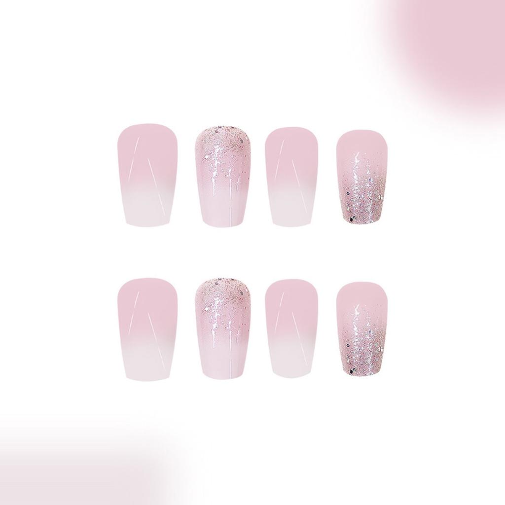 Квадратный пресс на ногтях Френч-тип Накладные ногти Клеи на ногтях Блестящие искусственные ногти