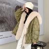 Spring Winter New Super Nautical Collar Down Cotton Parka Coat for Women