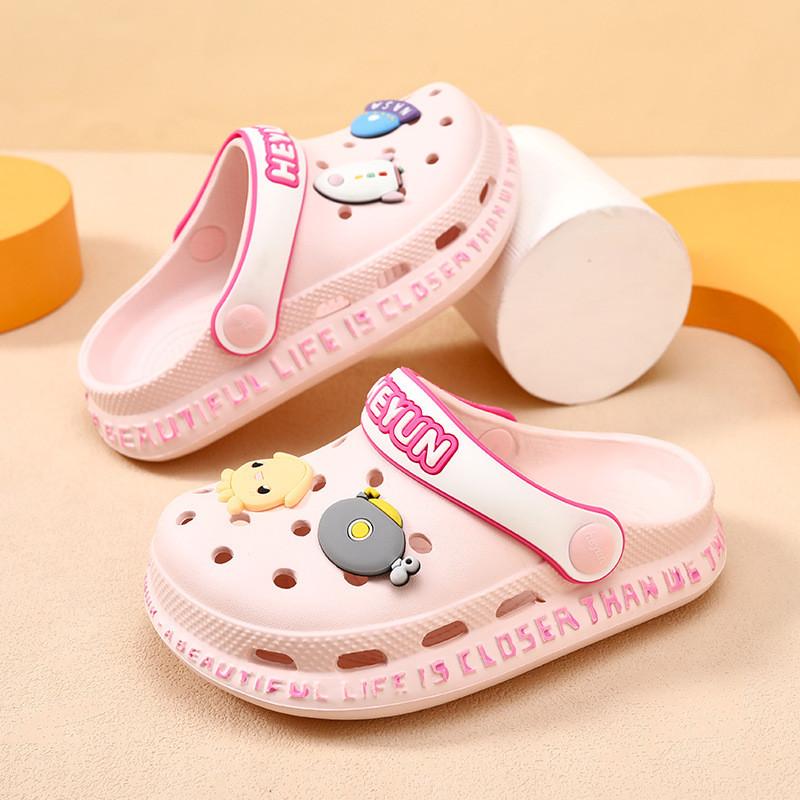 Удобные Дышащие Летние Мультяшные Клоги для Девочек и Мальчиков для Игр в Помещении и на Открытом Воздухе
