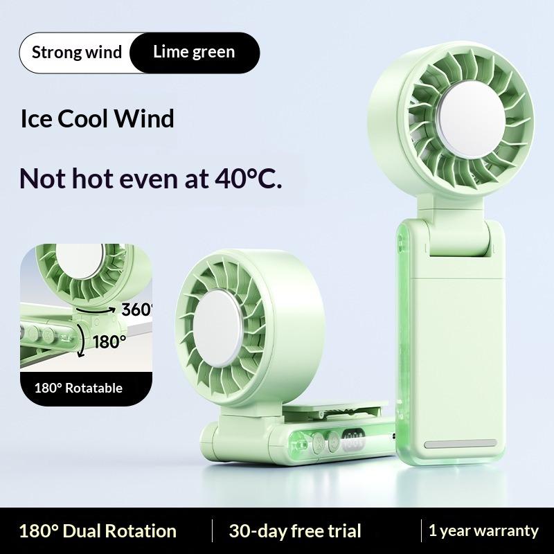 Multipurpose Handheld Fan, High Wind Speed Ice Compress Can Be Hung Waist Clip Umbrella Desktop Small Fan