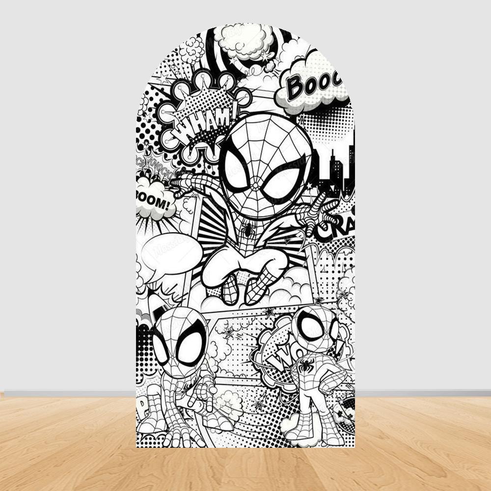Iron Man Spider-Man Arch Backdrop Covers Children's Boy Birthday Party Photo Custom Decor Background Wall Baby Shower Supplies