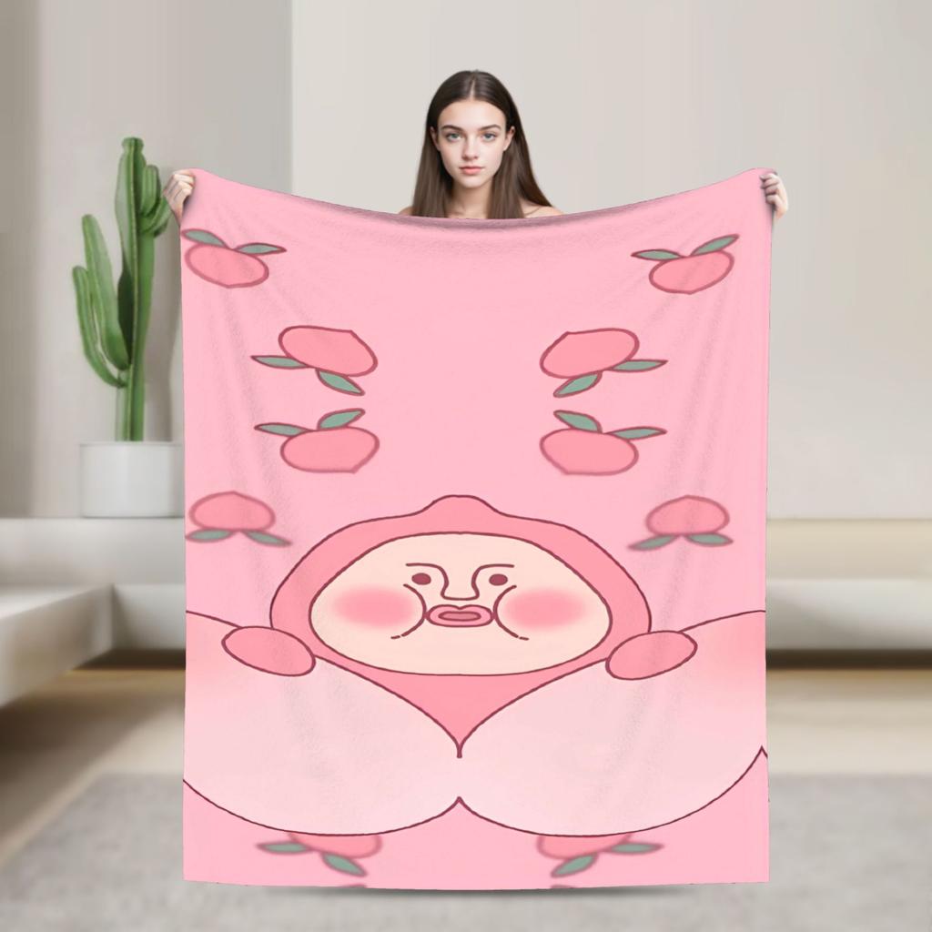 K-Kobito Zukan Персиковое плюшевое одеяло для девочек и мальчиков Фланелевый плед для гостиной Теплое качественное покрывало Подарок на день рождения