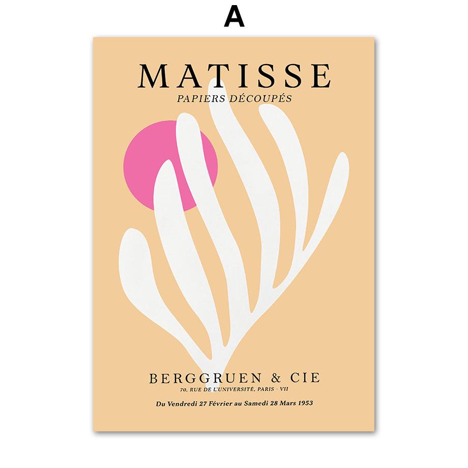 Abstract Henri Matisse Flower Tiger Coral Eye Geometry Vintage Posters Canvas Painting Wall Art Print Picture Living Room Decor