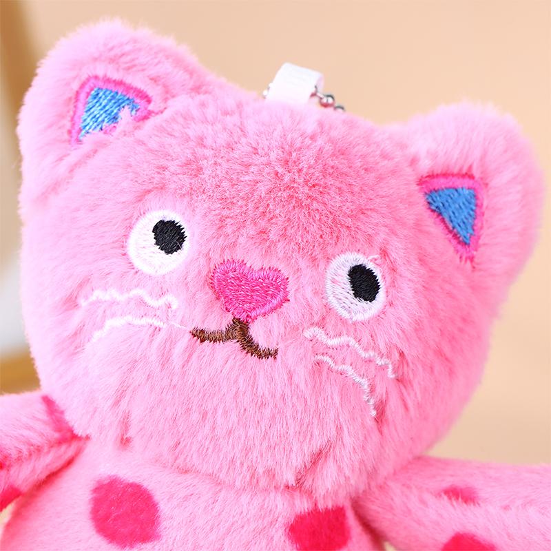 Cute Cat Keychain Plush Doll Toys Pendant Cartoon Little Black Cat Kitten Keyring Pendant Backpack Charms Bag Decor Child Gifts