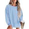 Women's Fashion Round Neck Solid Color Long Sleeve Basic  Sweatshirt Top