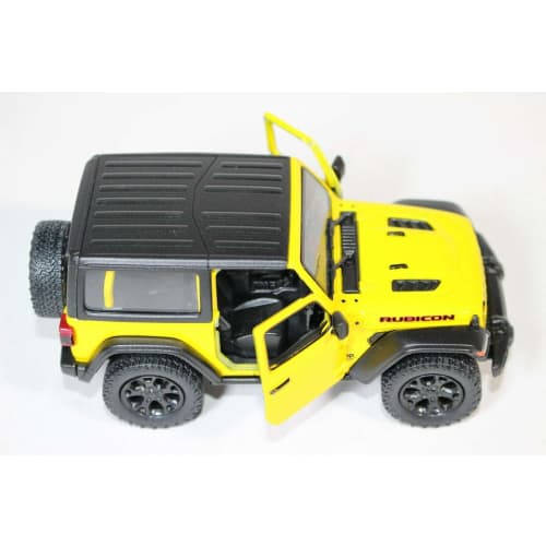 KiNSMART - Jeep Wrangler Rubicon Off-Road 4x4 5-Inch 1:34 Scale Diecast Model Replica Toy Car (Yellow Hardtop)