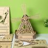 Деревянная 3D-головоломка «Ветряная мельница» ручной работы