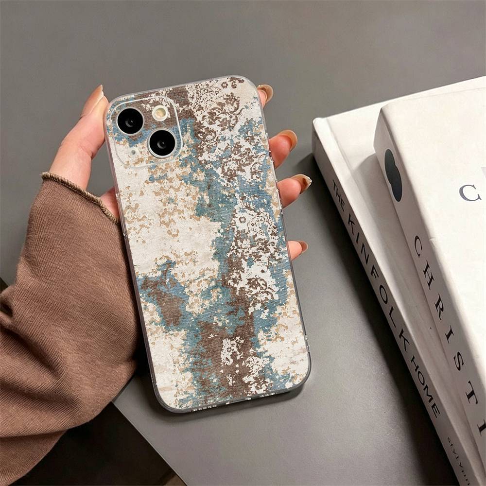 Ржавый чехол в индустриальном стиле для iPhone 17, 16, 15, 14, 13, 12, 11 Plus, Pro Max Мягкая прозрачная крышка